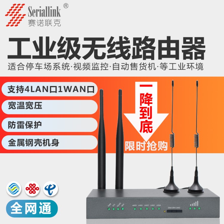 Seriallink  支持移動聯(lián)通電信 全網(wǎng)通用 工業(yè)級3g 4g無線路由器