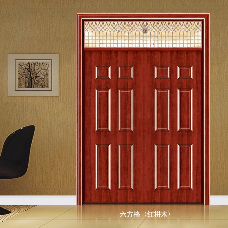 佛山雙開電解門鋼質門鋼制門鋼套門 轉印室內房間門 學校工程門