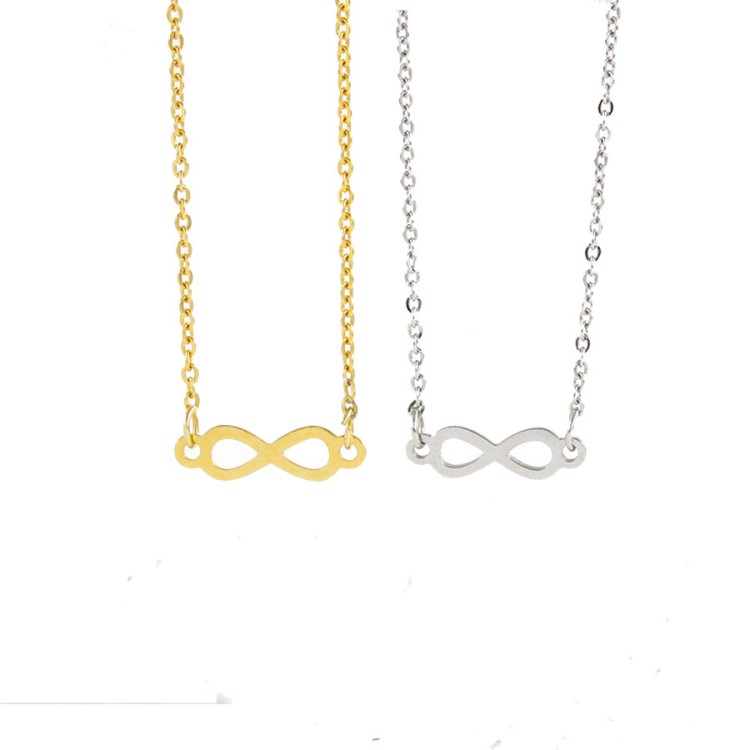 鏡面精拋光歐美鈦鋼 無限大 永恒8字項鏈 infinity Necklace 45cm