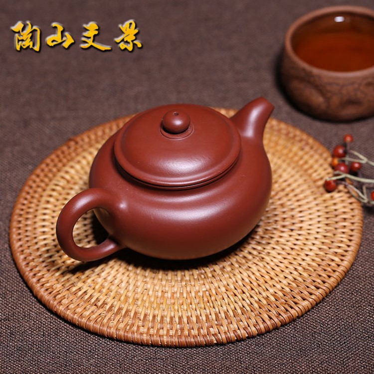 宜兴全手工紫砂壶 功夫茶壶茶具 朱泥大红袍仿古壶