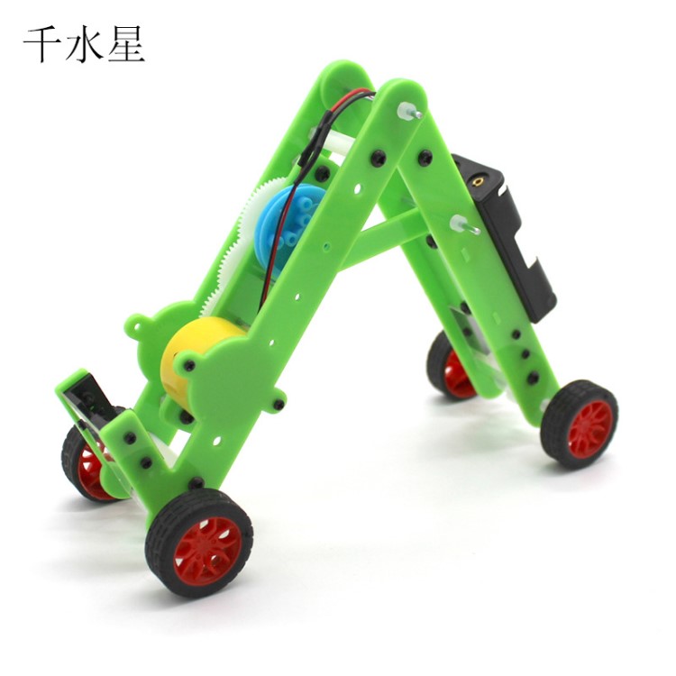 diy機械爬行蟲(綠色) 伸縮蠕動機器人模型玩具 中小學生實驗教材