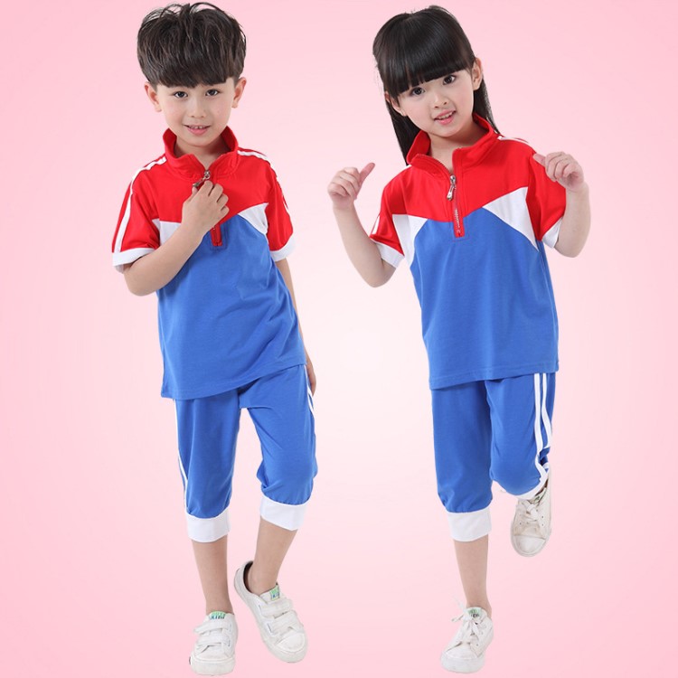 定制奥代尔童装运动服校服套装休闲短袖幼儿园wkf09