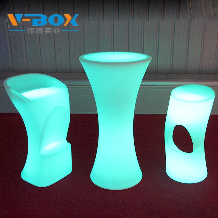 時(shí)尚創(chuàng)意新款遙控LED發(fā)光雞尾酒桌圓形吧臺(tái)咖啡廳小蠻腰酒桌