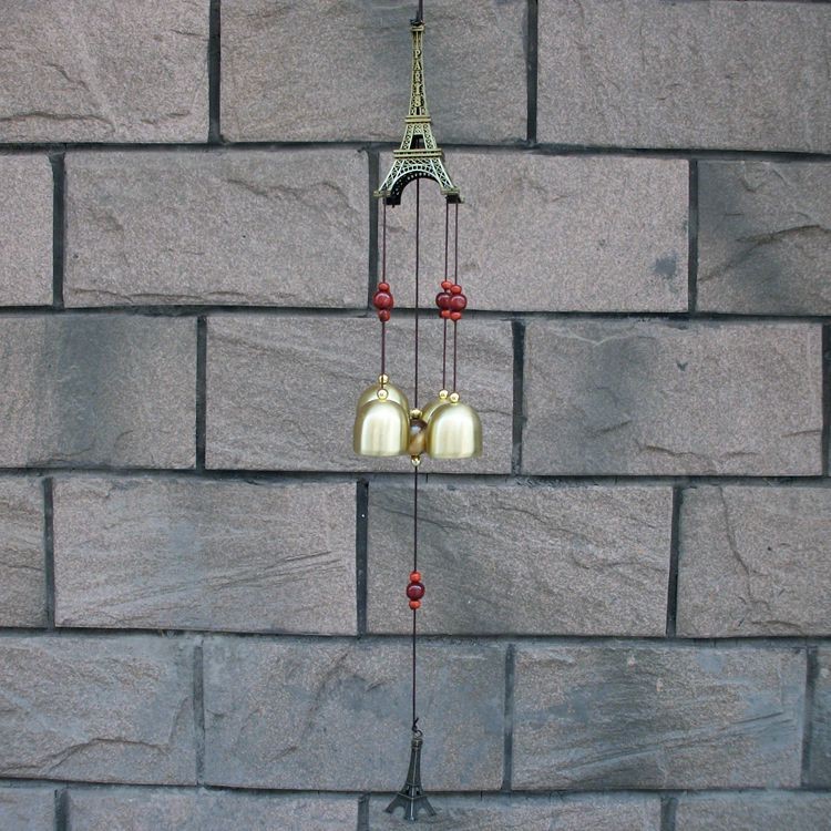 批發(fā)MT513埃菲爾鐵塔4個(gè)金屬鈴鐺風(fēng)鈴 創(chuàng)意家居裝飾掛件工藝品
