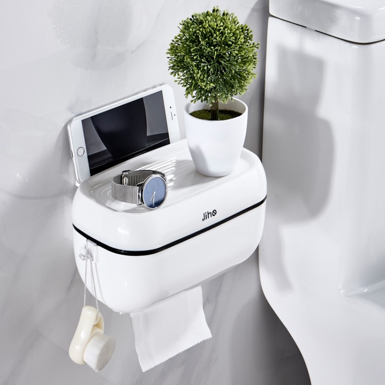 衛生間紙巾盒免打孔塑料浴室創意廁所抽紙式多功能防水酒店紙巾架