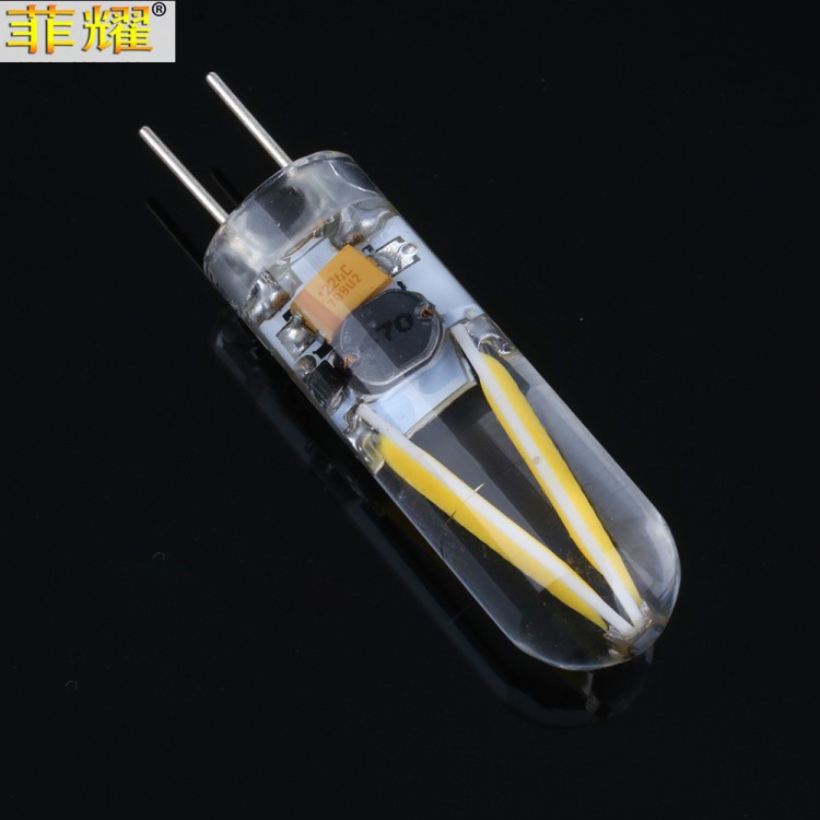 G4 led COB灯珠玻璃款小插泡 仿钨丝灯泡 LED G412V 低压12V灯泡