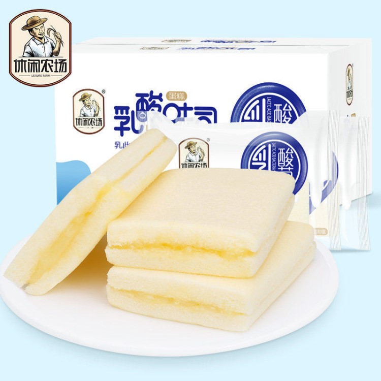 休闲农场乳酸吐司蛋糕580g网红休闲零食小吃面包早餐整箱批发