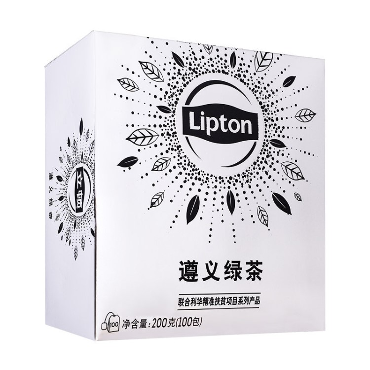 立頓遵義綠茶100包/盒 袋泡茶葉包新鮮茶葉奶茶粉辦公沖飲綠茶包