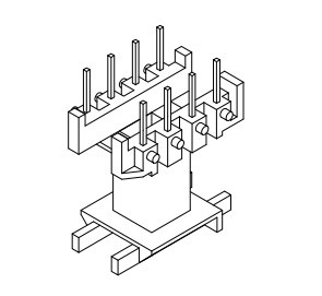 EF16骨架 YC-EF-1614，4+4P 立式米黄色BOBBIN，变压器骨架