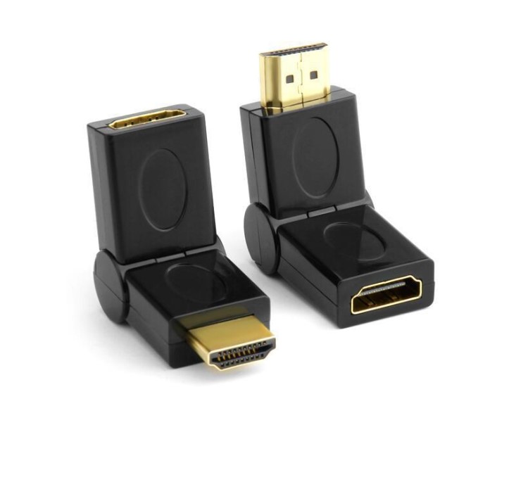 HDMI 转接头180度弯头高清数据线 hdmi公对母延长线转换头