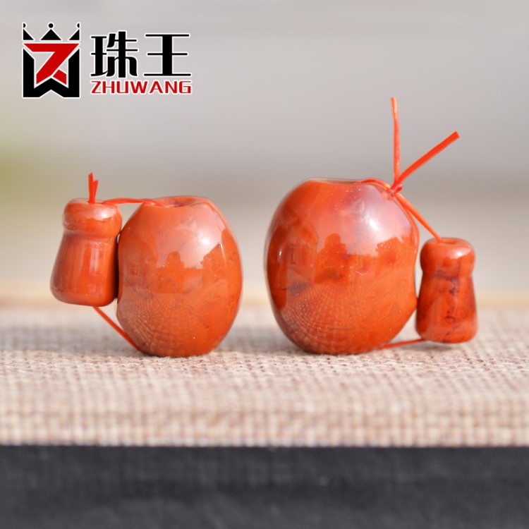 珠飾品 6A天然四川涼山九口料南紅瑪瑙藏式三通佛頭  散珠批發(fā)