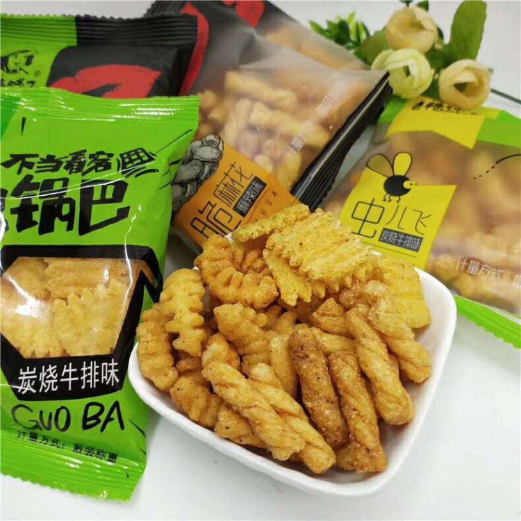 老糖鋪子 膨化食品系列 脆麻辣 吃點鍋巴 蟲兒飛 一件10斤