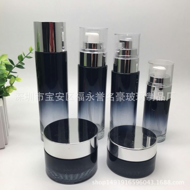 现货供应30ml-120m男士兰寇l化妆品套装瓶 玻璃膏霜乳液护肤品瓶