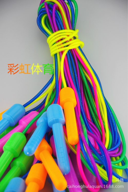自產(chǎn)自銷中小學(xué)生成人2.8米中號加粗閃光帶亮片水晶跳繩比賽專用