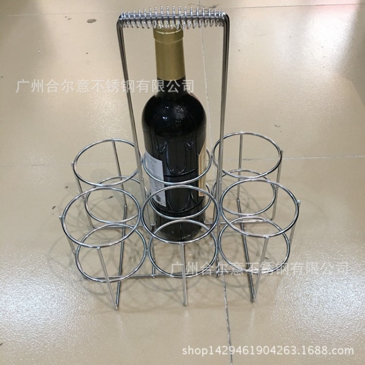 不銹鋼啤酒提架 加粗KTV專用不銹鋼色啤酒架酒吧啤酒提籃6頭