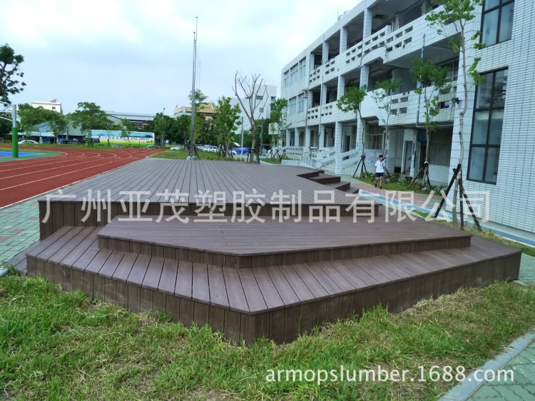 亞茂PS仿木景觀地板 廠家直銷 低吸水率 耐候抗裂 園林設計材料