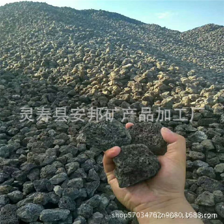 火山石颗粒 人工湿地污水处理专用火山岩 多孔红色 黑色