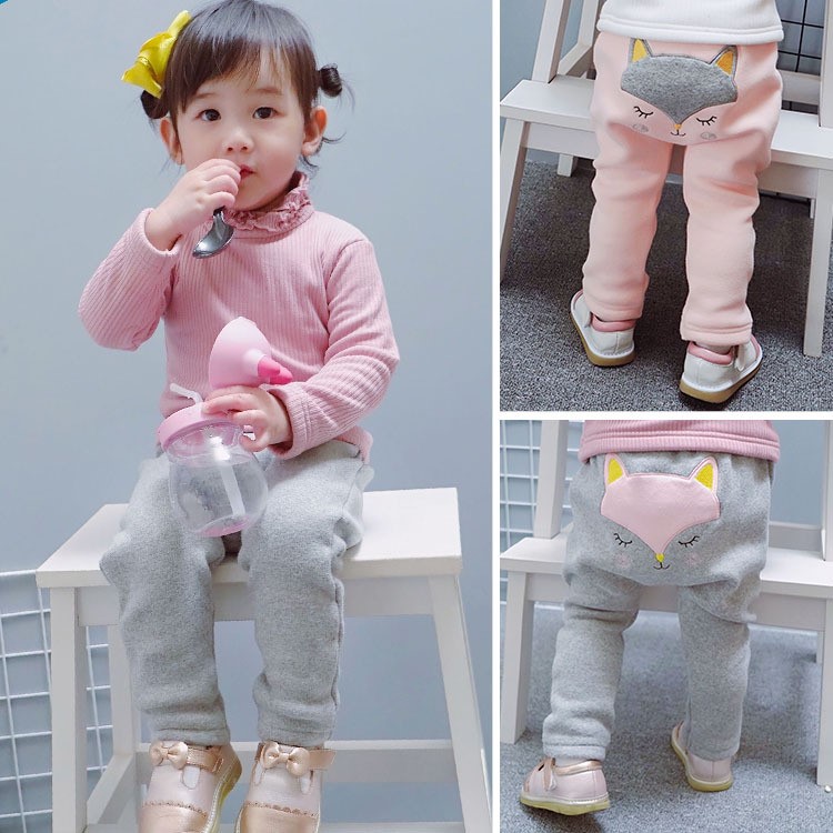2019冬季童裝保暖褲 加絨加厚童褲卡通兒童大屁屁褲兒童褲子0-4歲