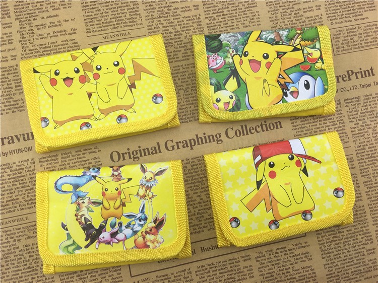 pokemon go口袋寵物小精靈皮卡丘獨(dú)角獸三折短款錢包 卡通零錢包