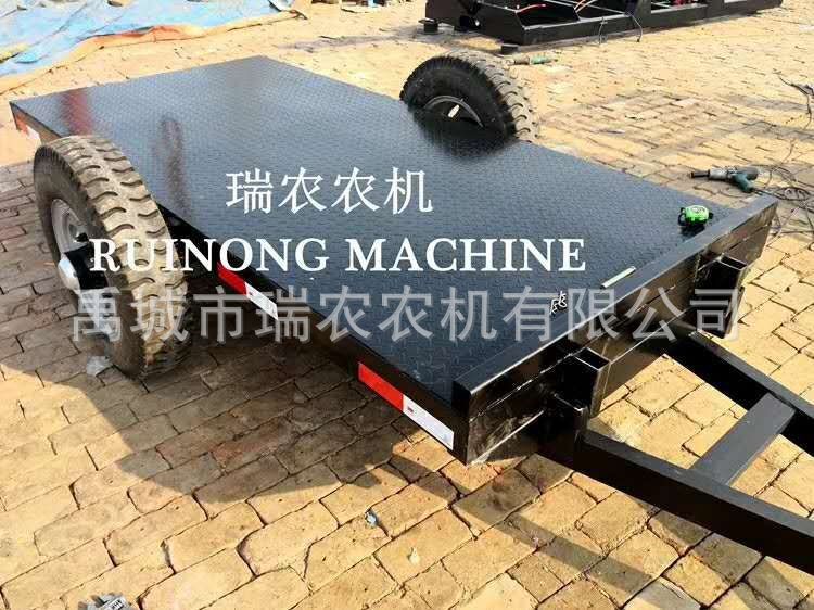 定做5-10噸農(nóng)用自卸拖車掛斗 牽引式后軸氣剎剎車 拉重型設(shè)備平板