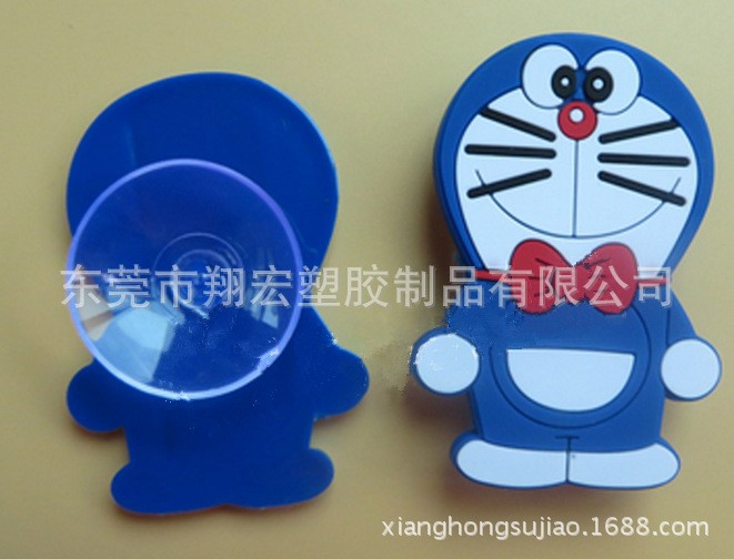 PVC軟膠公仔吸盤 創意彈片公仔吸盤 機器貓公仔吸盤 手機支架吸盤