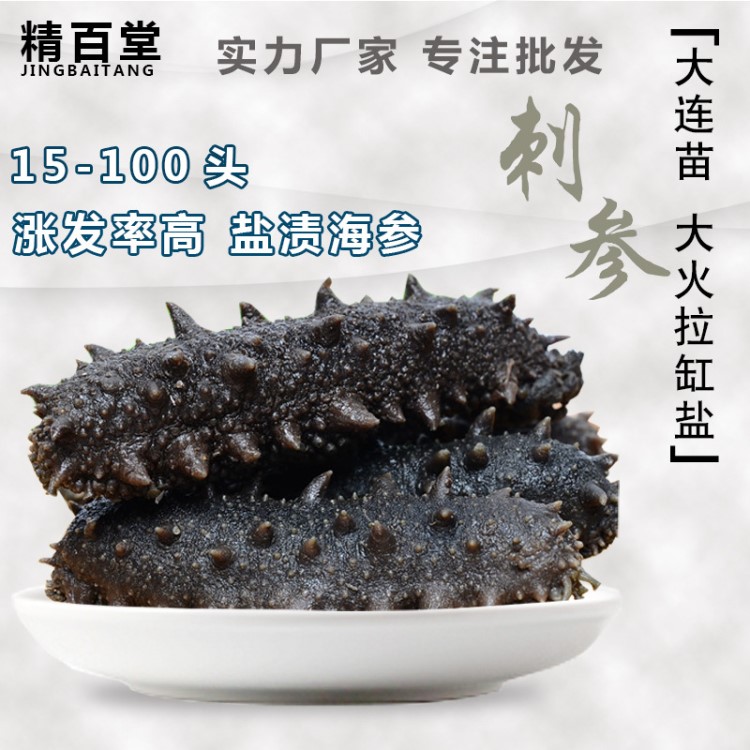 大連苗拉缸鹽海參 半干海參 工廠直銷批發(fā)30-40頭500g