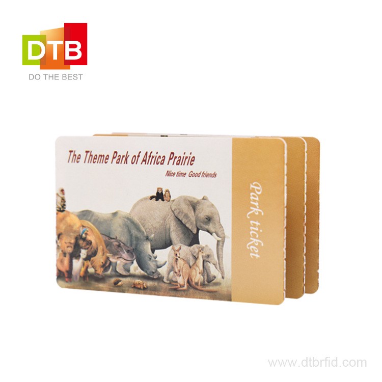 DTB 定制游樂(lè)園動(dòng)物園門(mén)票 一次性門(mén)票 高頻HF RFID連體智能紙卡