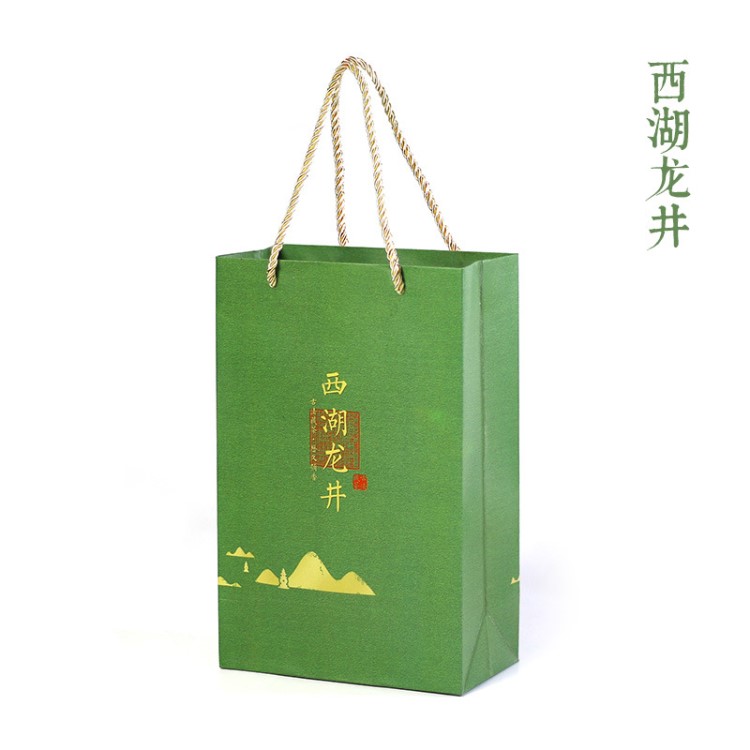 2019新款春茶西湖龍井茶葉包裝手提袋批發(fā)工廠直銷可定制銳尚包裝