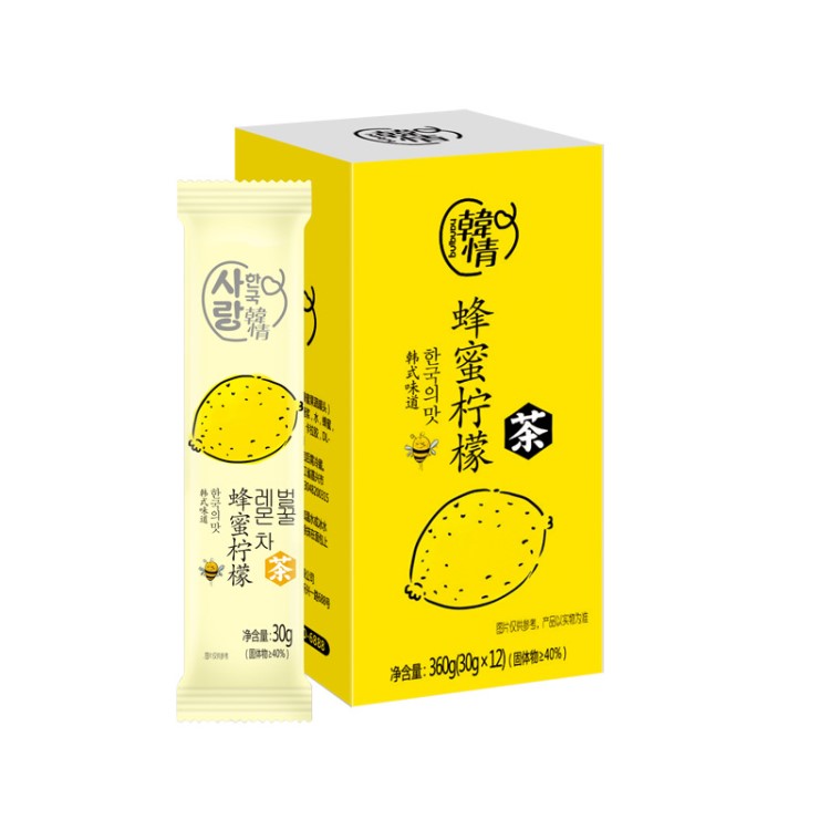 廠家直銷韓情蜂蜜檸檬茶360g/盒袋裝韓國風(fēng)味水果茶果醬沖飲品