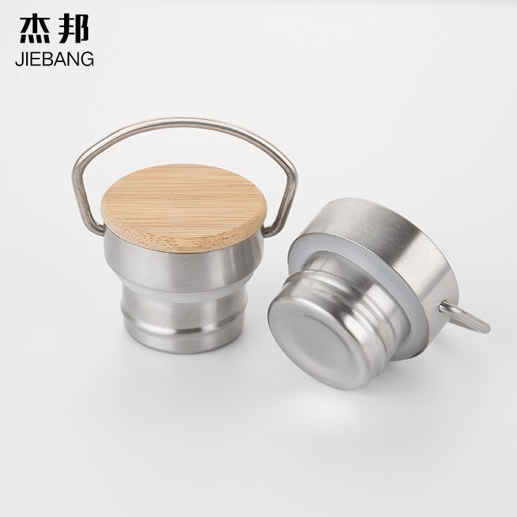 廠家直銷不銹鋼竹蓋保溫杯蓋玻璃杯蓋運動水壺竹鋼蓋創意水杯蓋