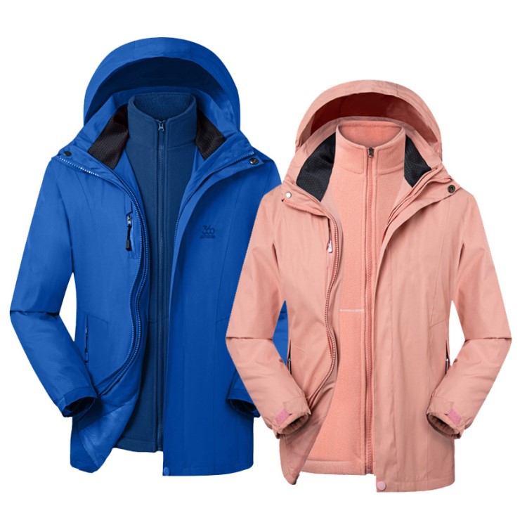 戶外旅游探險探路愛好者 登山 三合一 加厚搖粒絨內膽 沖鋒衣外套