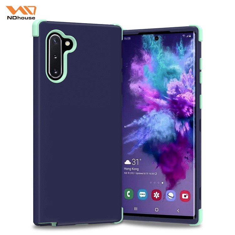 愛唯工廠適用三星note10 三合一手機(jī)保護(hù)套 單色皮革防摔抗震