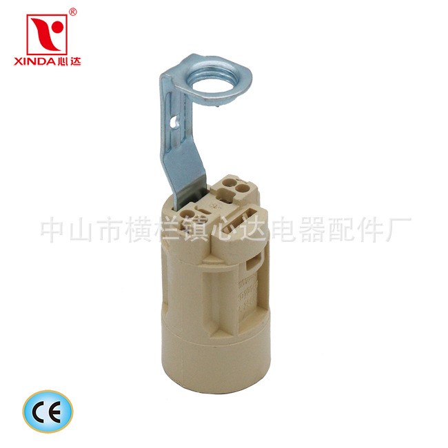 廠家長期現貨供應：E14 歐規蠟燭支架燈頭， (插線式)PBT塑料