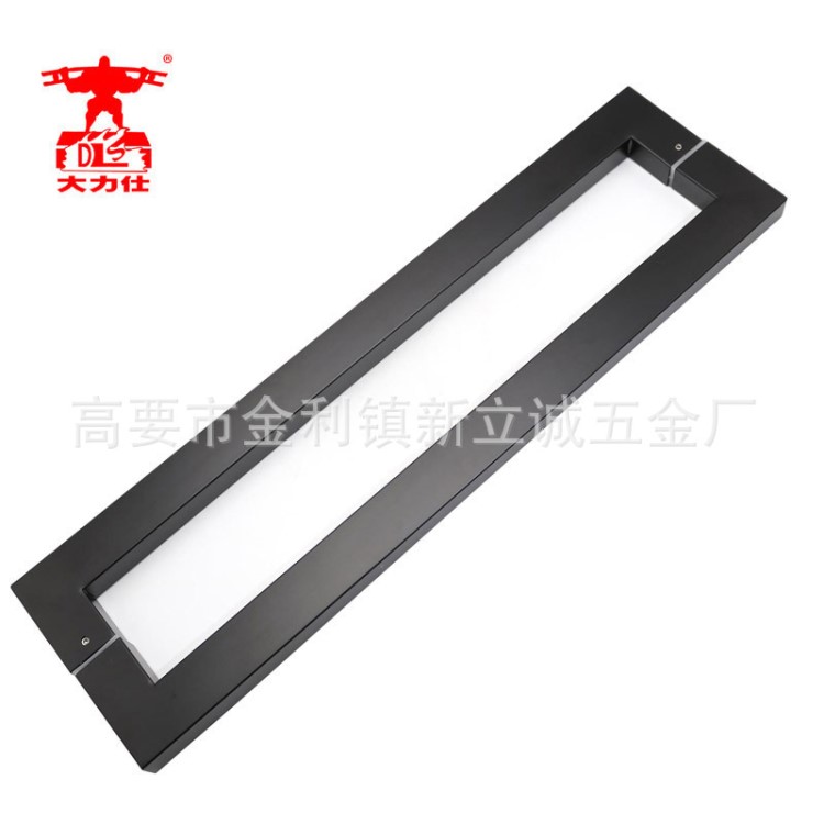 現代簡約 不銹鋼玻璃門大拉手 方管黑色大門把手 推拉門 酒店拉手