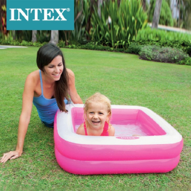 INTEX57100家庭嬰兒洗澡水池寶寶家用小號(hào)戲水浴盆充氣兒童游泳池