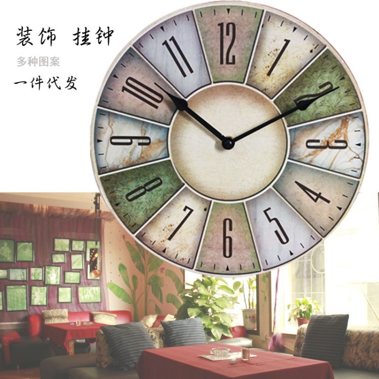 客廳鐘表 木質(zhì)掛鐘表 時(shí)尚現(xiàn)代石英壁鐘復(fù)古鐘 歐式創(chuàng)意掛鐘