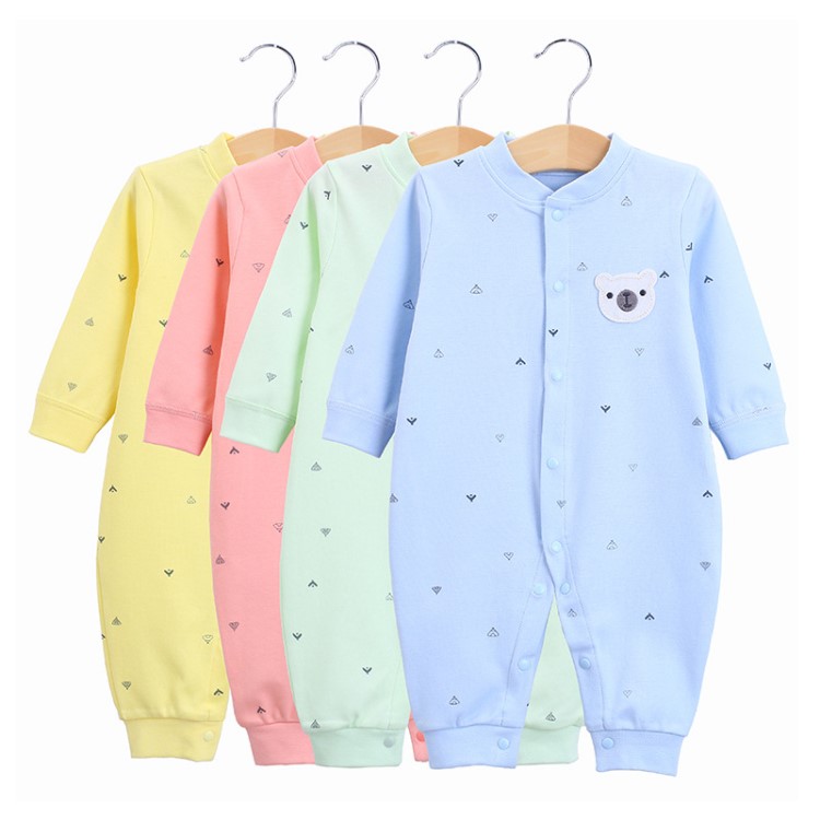 2019秋新款嬰兒連體衣新生兒衣服棉閉襠爬服寶寶睡哈衣一件代發(fā)