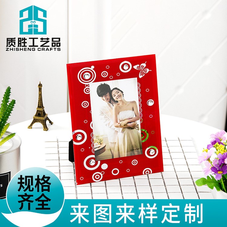 加工定制玻璃相框簡約鏡邊水晶影像涂層 玻璃印圖玻璃相框
