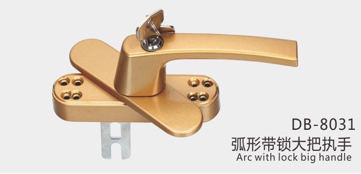 帶鎖門把手  廠家直銷 款式多樣 歐式 古典 品質(zhì) 鋁合金把手把手