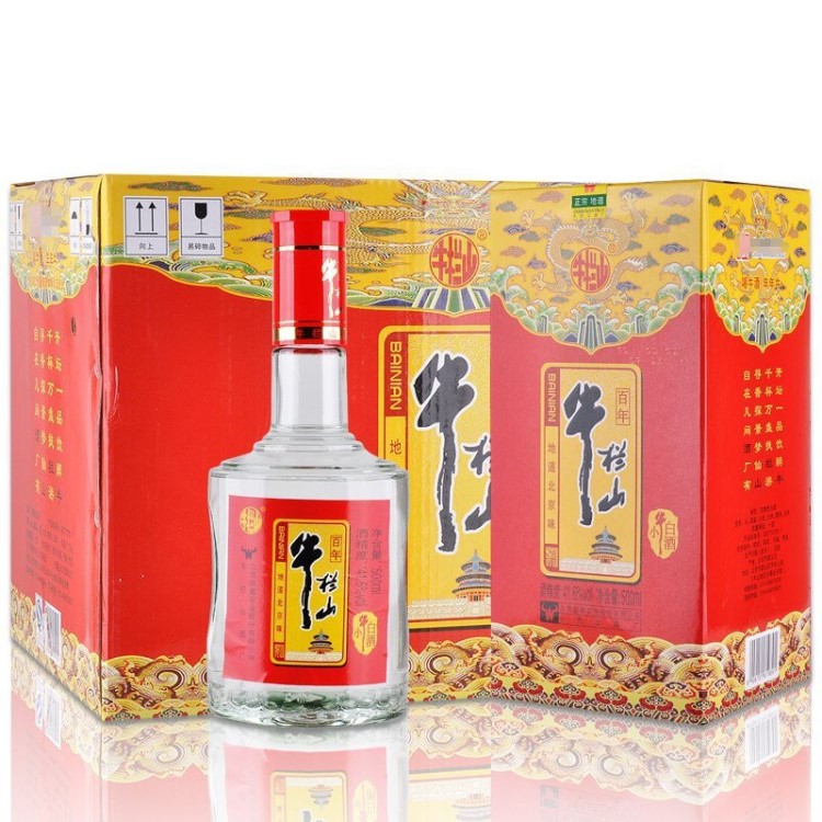 百年牛欄山小牛白酒 濃香型 41.6度透明玻璃瓶 500mL*6瓶 箱裝