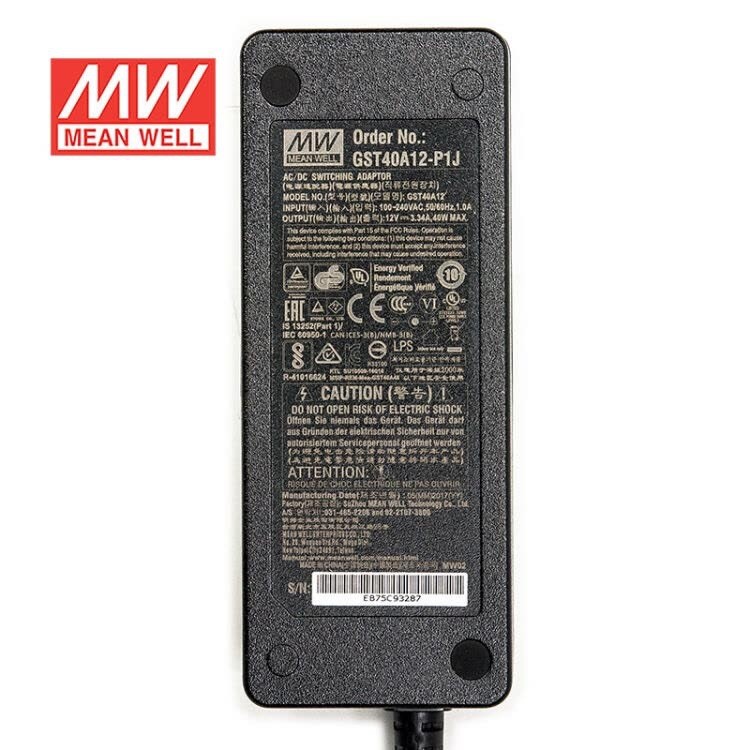 臺灣明緯開關(guān)電源適配器GST40A12-P1J 40W 12V3.34A