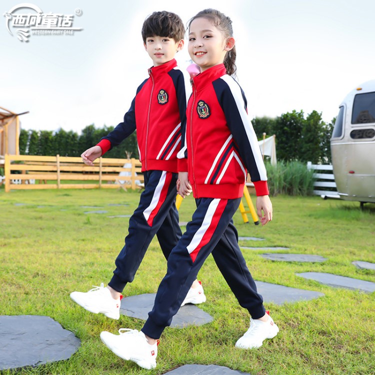 幼兒園園服春秋裝2019新款老師兒童運動套裝中小學(xué)生校服班服定制