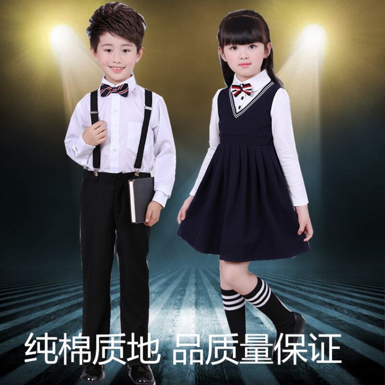 中小學生大合唱服裝兒童合唱團演出服詩朗誦校服英倫秋冬男女長袖