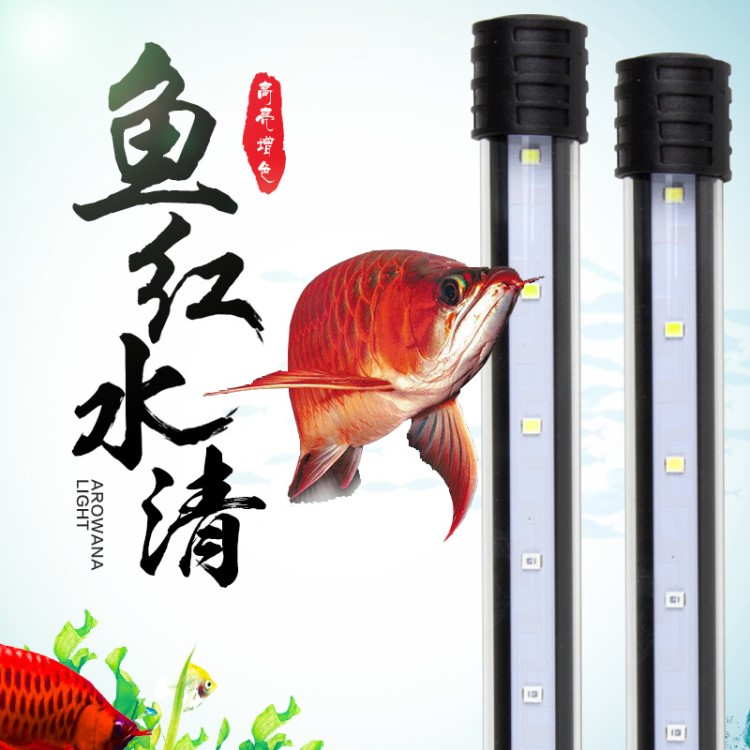 三基色led魚缸燈 羅漢鸚鵡潛水變色龍魚燈水族箱防水照明燈