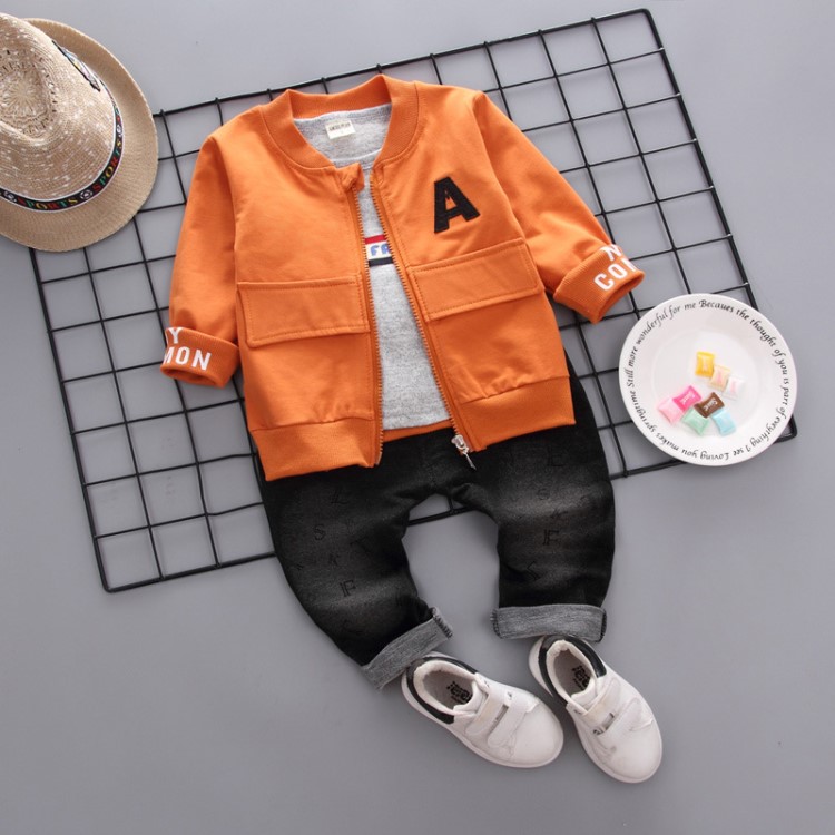 男童春裝2019新款兒童衣服韓版休閑運動套裝嬰幼兒小童三件套批發