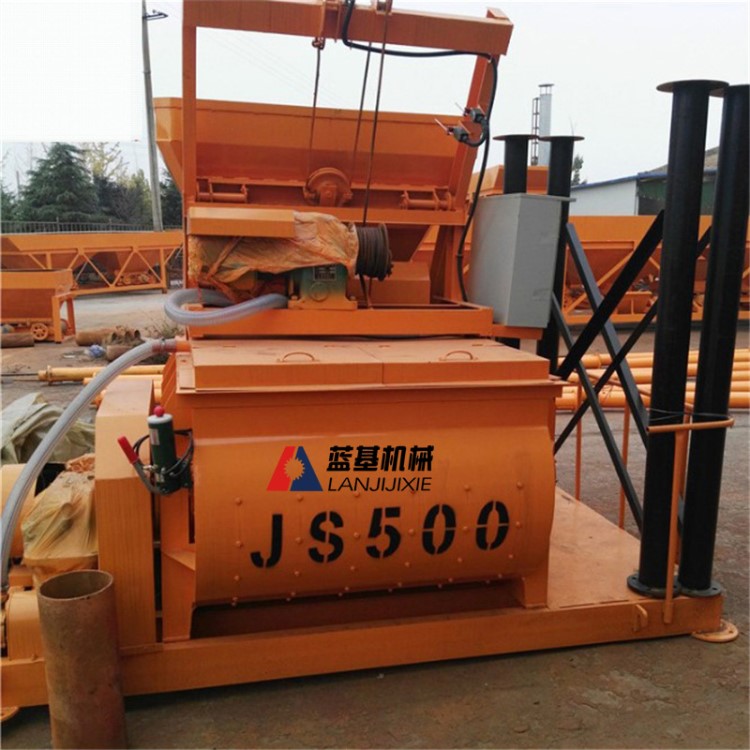 js500強制式混凝土攪拌機 雙臥軸大沙混合設備 爬梯式瀝青攪拌罐