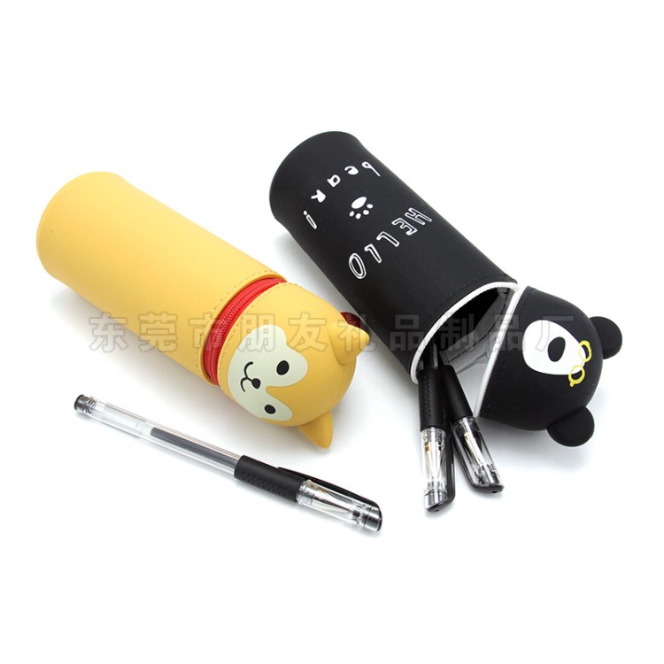 訂做硅膠筆筒 兒童卡通筆筒 硅膠伸縮筆筒筆袋 圓形創意筆筒定制