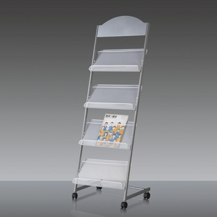 得力9307雜志架 書(shū)報(bào)架報(bào)刊架 展示架 宣傳架加厚材質(zhì)帶滑輪