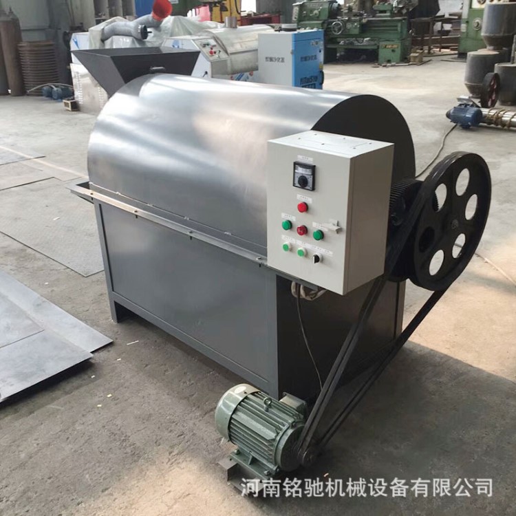 全自動(dòng)控溫滾筒炒貨機(jī) 小型電加熱開(kāi)心果炒貨機(jī) 炒花生干貨機(jī)器