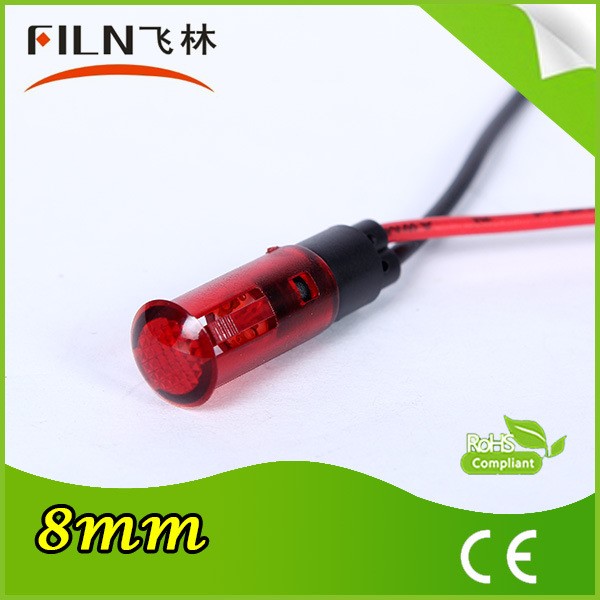 filn8mm塑料帶線指示燈 嵌入式紅色LED 設(shè)備信號(hào)燈